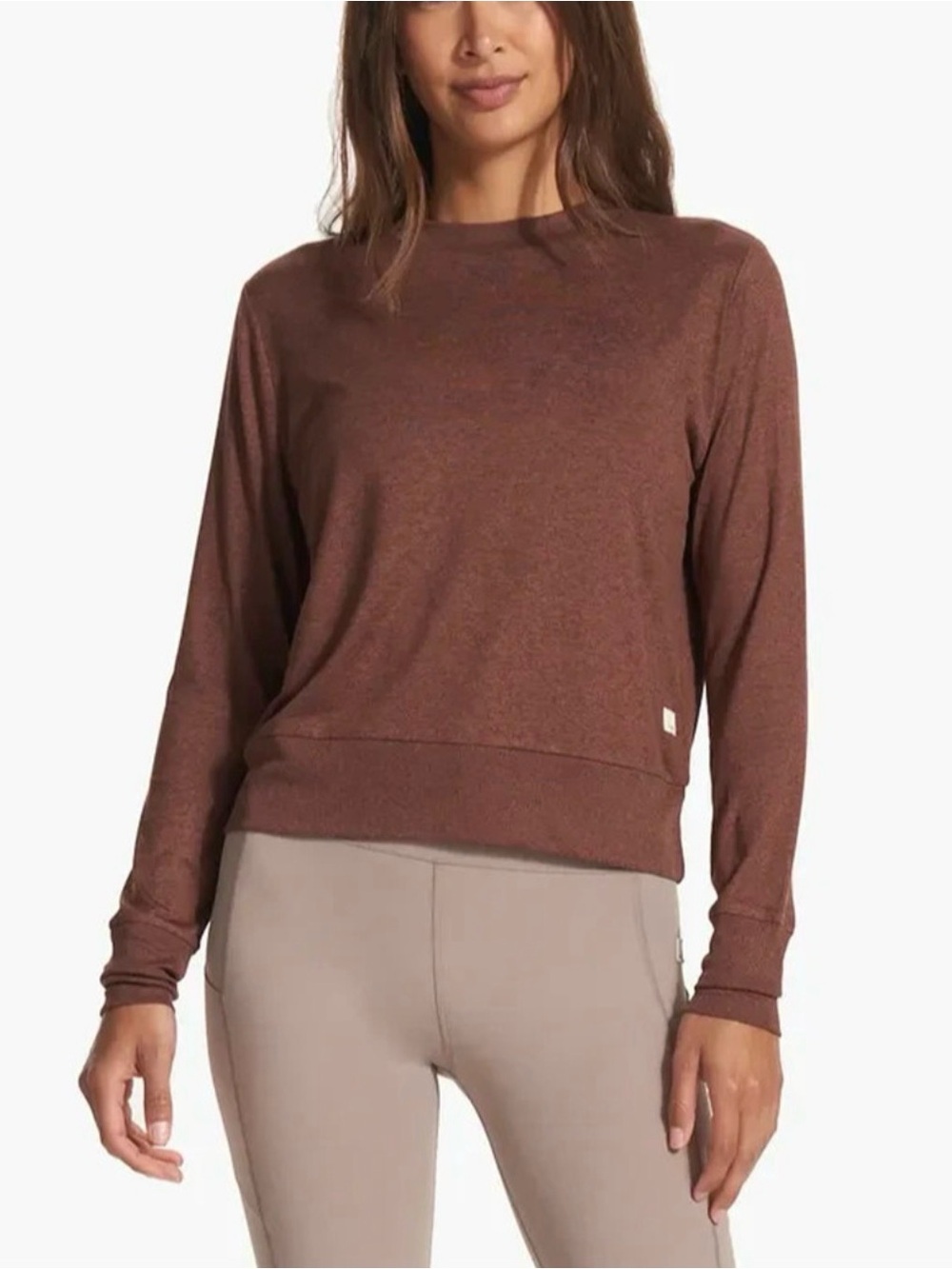 Vuori Halo Long Sleeve Crew DreamKnit Terracotta Heather Pullover Size S